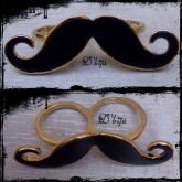 Anel duplo Bigode Dourado Grande 6 cm