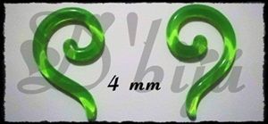 Alargador Espiral 4mm-VERDE-PAR